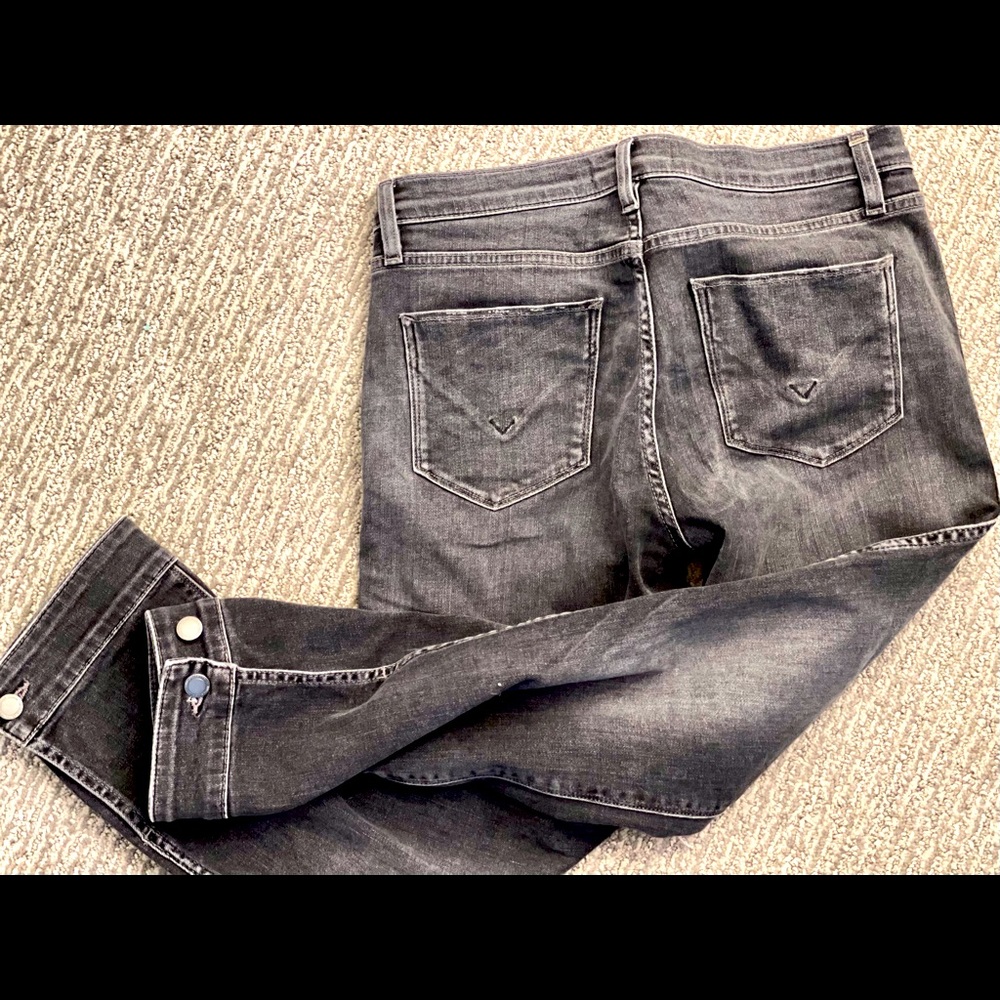 Hudson Nico Cigarette Gray Jeans with button hem